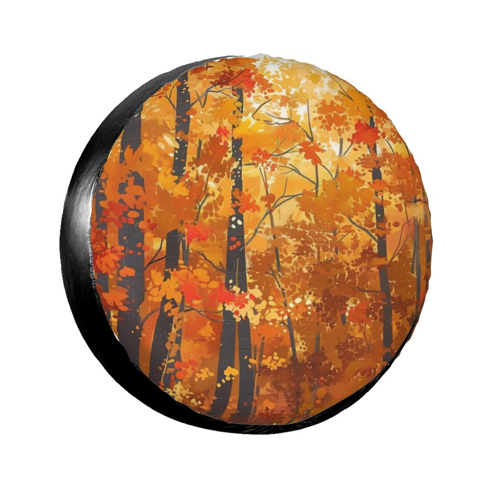 A maple tree in the forest when its leaves fall Camping spare tire