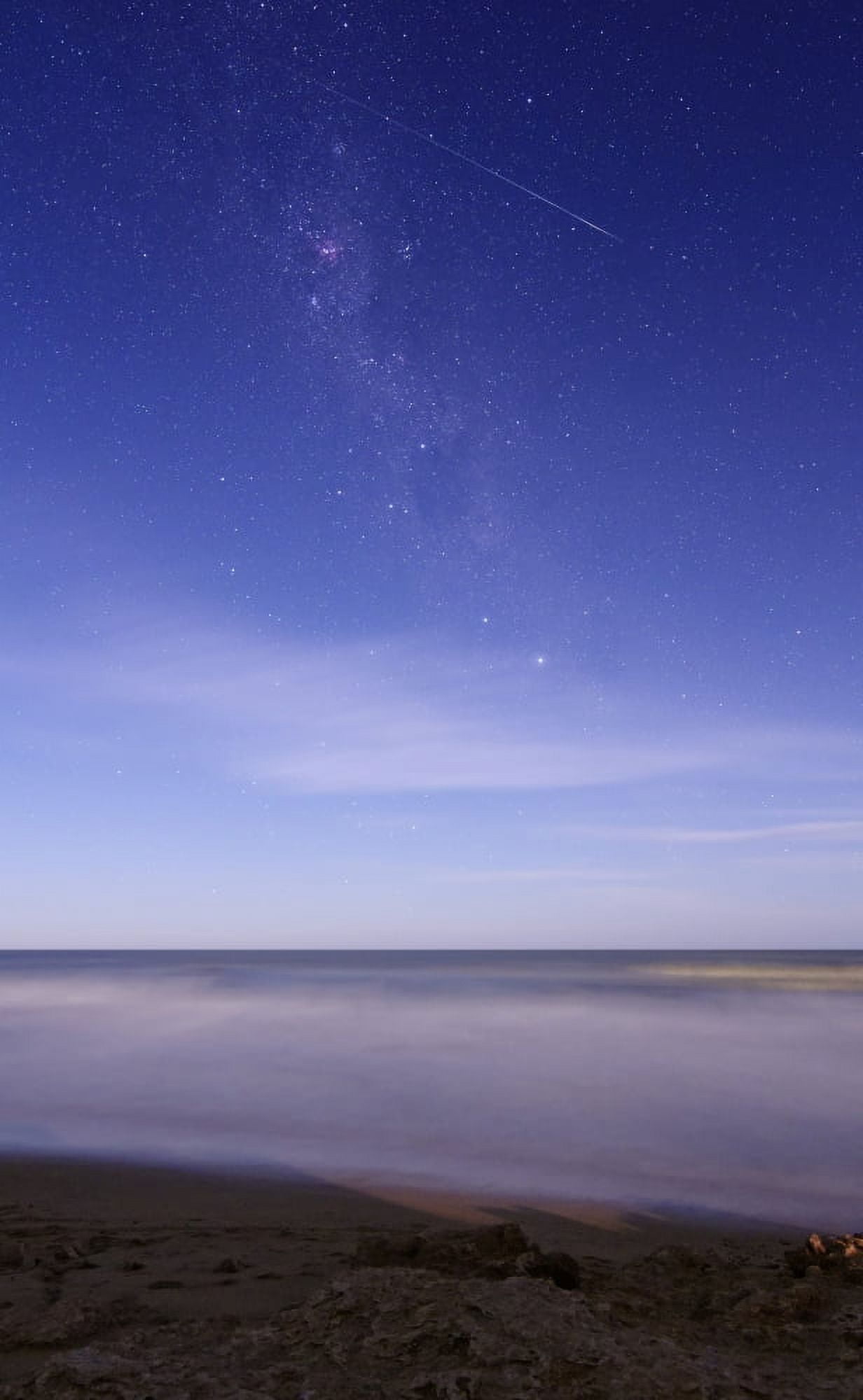A meteor crossing the Milky Way Miramar Argentina Canvas Art - Luis ArgerichStocktrek Images (22 x 36)