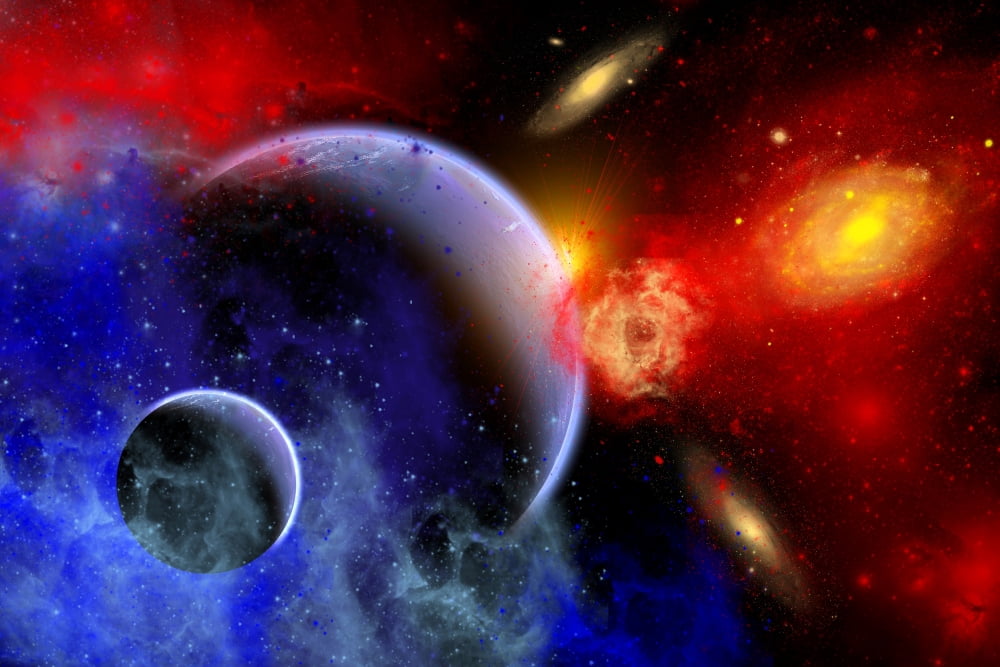 A mixture of colorful stars planets nebulae and galaxies Canvas Art - Mark StevensonStocktrek Images (18 x 12)