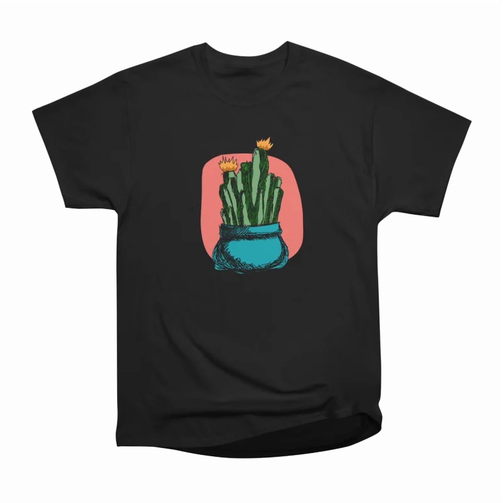 A multi stemmed cactus with orange flowers and a salmon background T ...