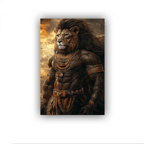 A muscular lion Poster Canvas Print Wall Art Bedroom Room Aesthetics Decoration