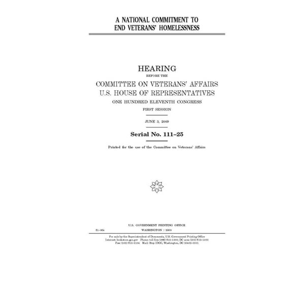 A national commitment to end veterans' homelessness (Paperback)