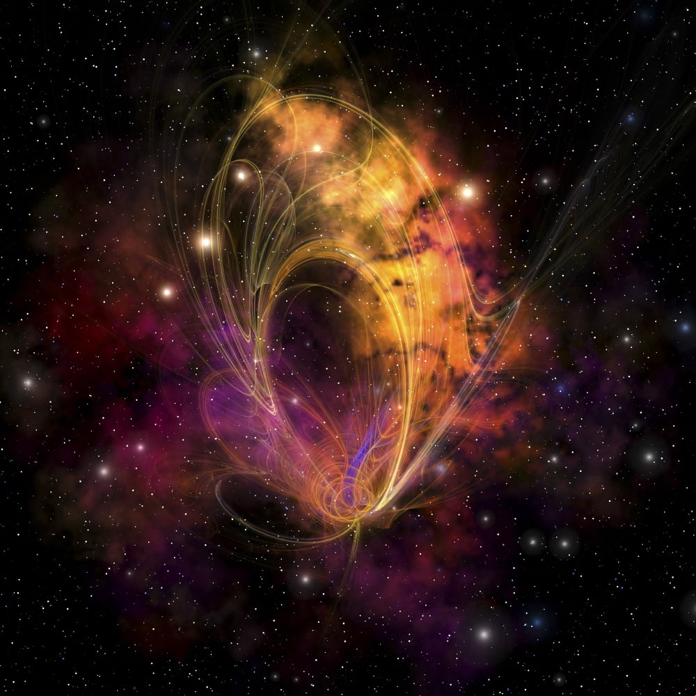 A nebular cluster of gases and stars Canvas Art - Corey FordStocktrek Images (28 x 28)