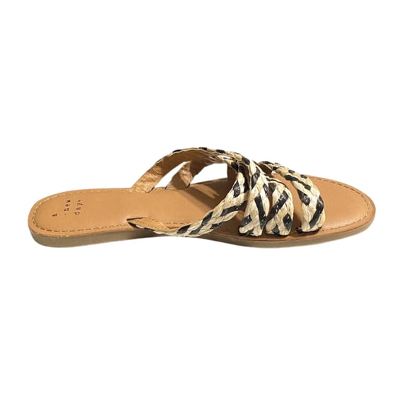 A new day women's Black And tan Lalli slide on sandals