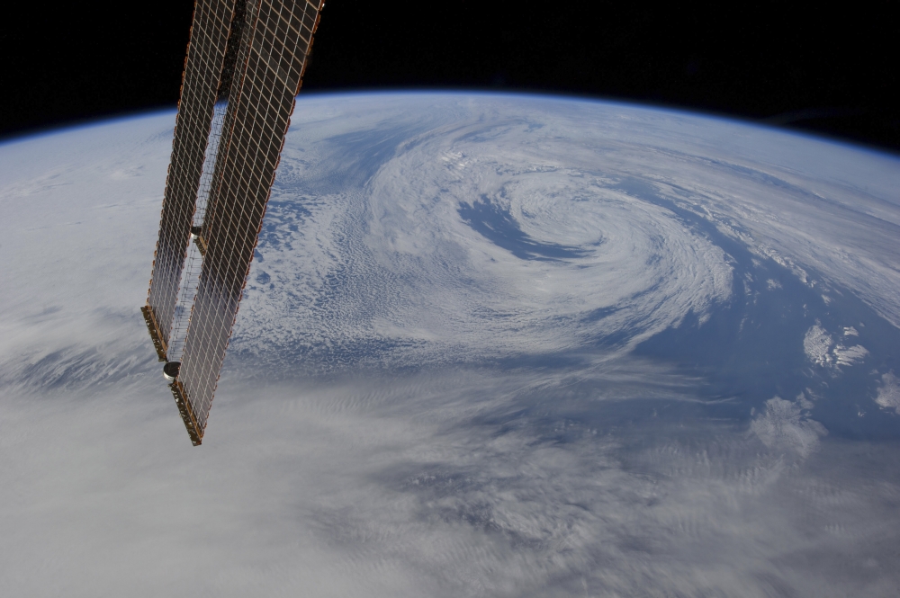 A northern hemisphere mid-Atlantic low pressure system Canvas Art - Stocktrek Images (35 x 23)