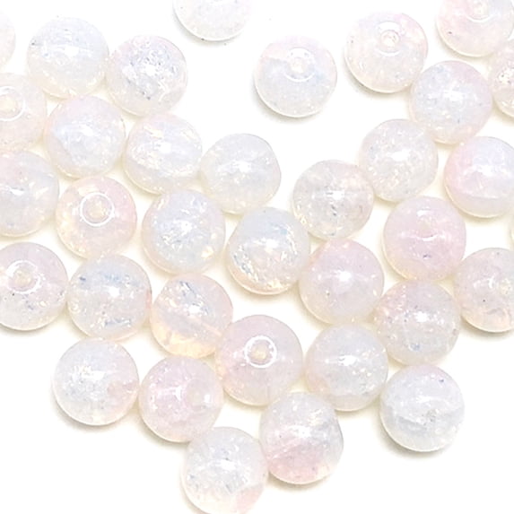 A pack of colored glass cracked jade beads 8mm in various colors for various DIY - style4