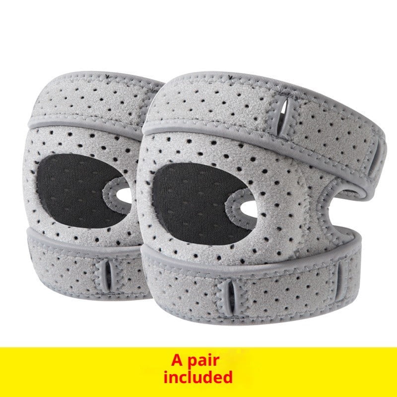 A pair Patella Knee Strap with Shock-Absorbing Gel Pad & Anti-Slip Silicone – Knee Brace for Running, Jumping, Basketball, Squats (Gray, L)