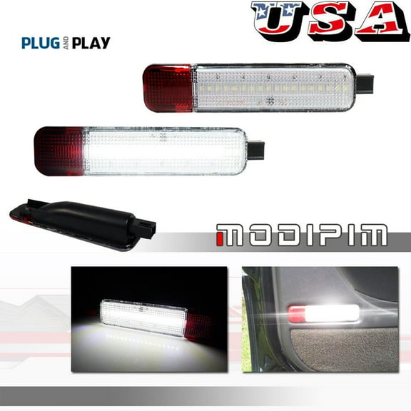 A pair of LED door courtesy lights suitable for 1995-2007 Chevrolet C/K Silverado Tahoe GMC Sierra-