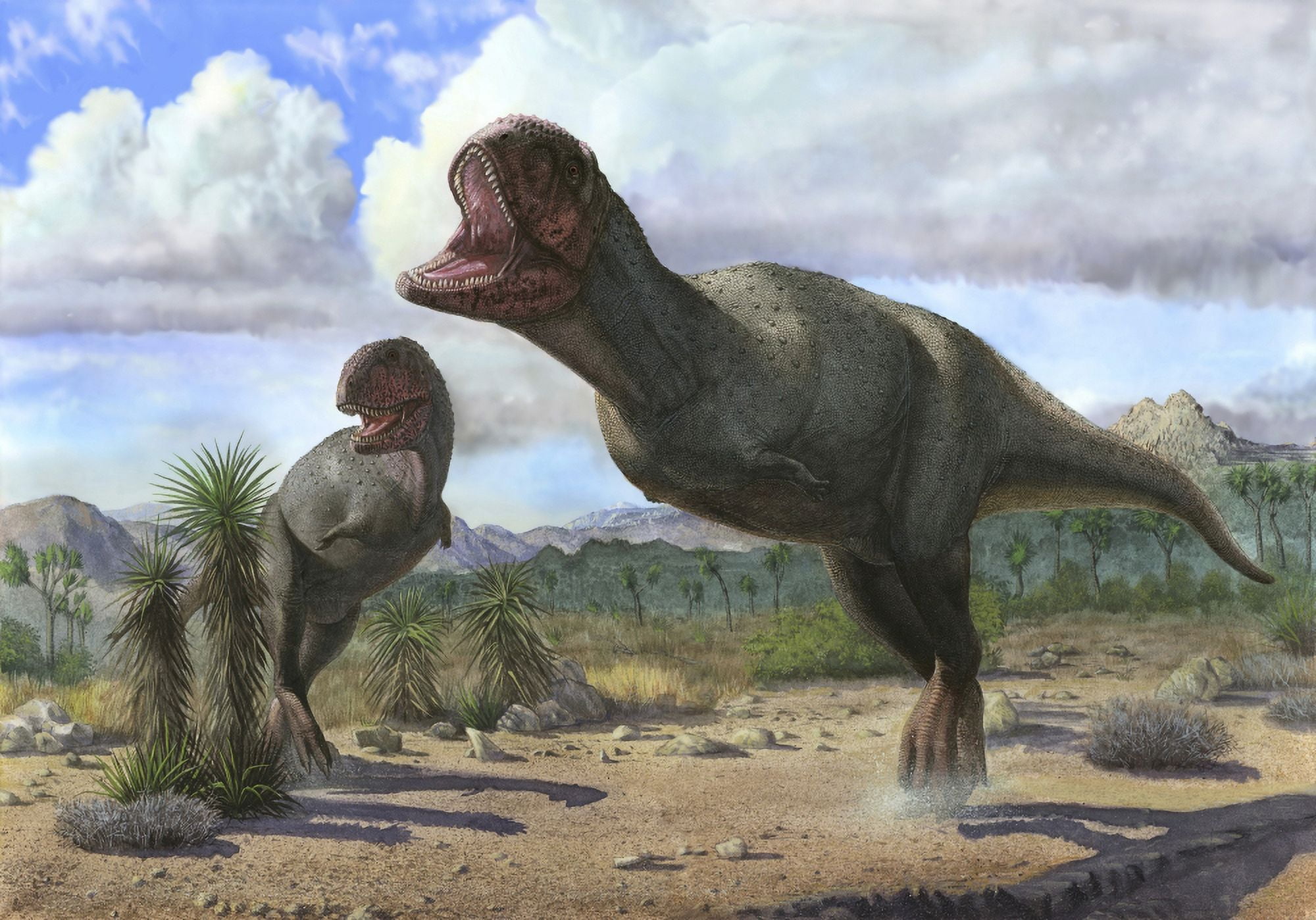 A pair of Pycnonemosaurus nevesi running at the time of the attack Canvas Art - Sergey KrasovskiyStocktrek Images (17 x 12)