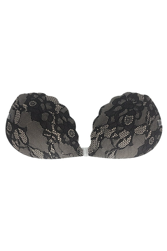 A pair of shell lace chest stickers female wedding dress gathered upper support invisible back strap silicone bra stickers