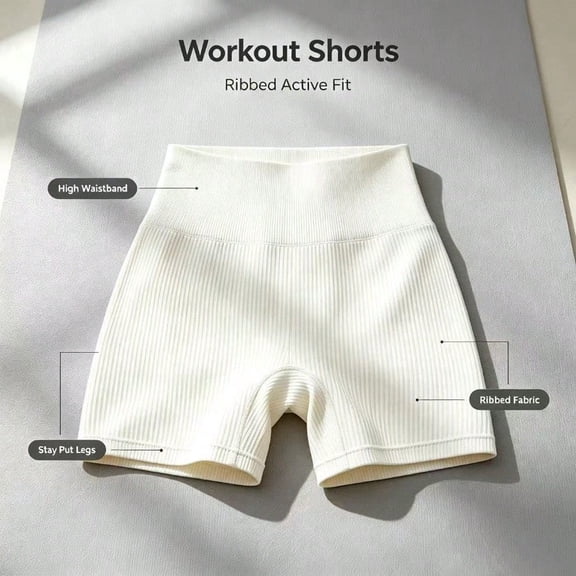 A pair of summer yoga pants women's high waist breathable tight running fitness shorts