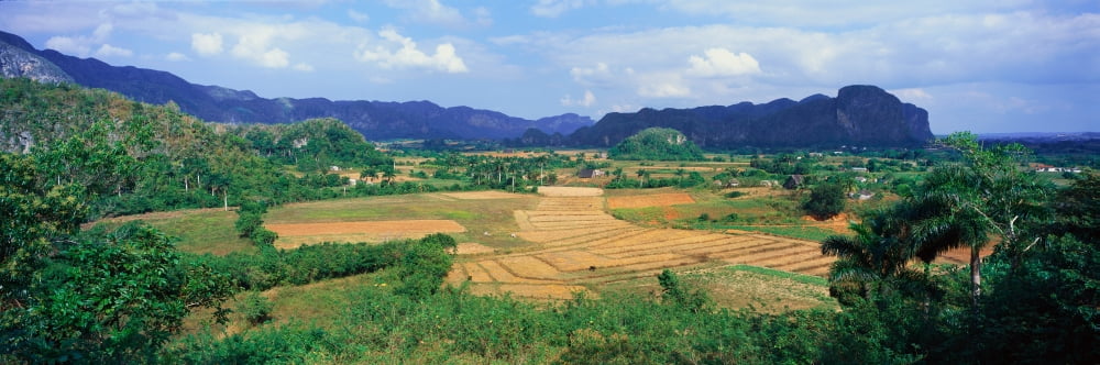 A panoramic view of the Valle de Vinales in central Cuba Canvas Art - Panoramic Images (27 x 9)