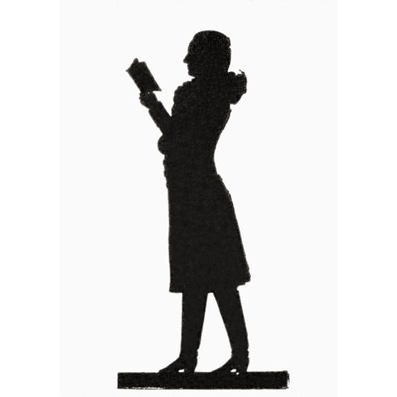 A paper silhouette of Goethe. Johann Wolfgang von Goethe 1749 ___ 1832. German writer and statesman. Cutting portraits generally in