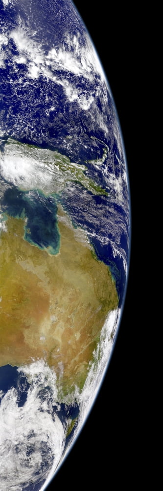 A partial view of Earth showing Australia and the Great Barrier Reef Canvas Art - Stocktrek Images (17 x 50)