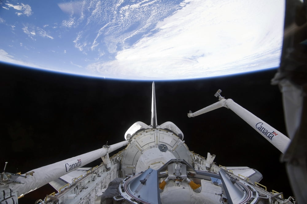 A partial view of the Tranquility node in space shuttle Endeavours payload bay Canvas Art - Stocktrek Images (34 x 23)