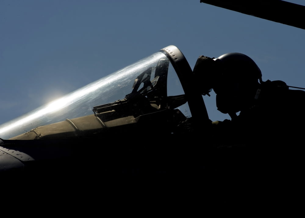 A pilot prepares for take-off Canvas Art - Stocktrek Images (33 x 24)