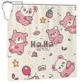 A pink cartoon bear Shower Curtain for Bathroom Decorative Bath Curtain