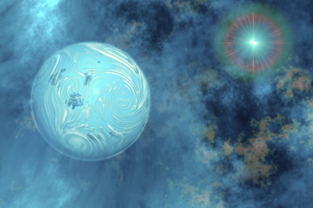 A planet forms from surrounding gases and clouds Canvas Art - Corey FordStocktrek Images (18 x 12)