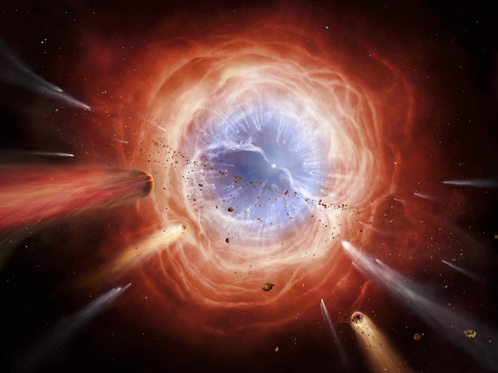 A planetary nebula is forming as the star expells its outer layers Canvas Art - Brian ChristensenStocktrek Images (33 x 25)