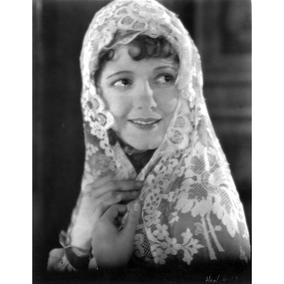 A portrait of Janet Gaynor wearing a lace veil Photo Print (8 x 10)