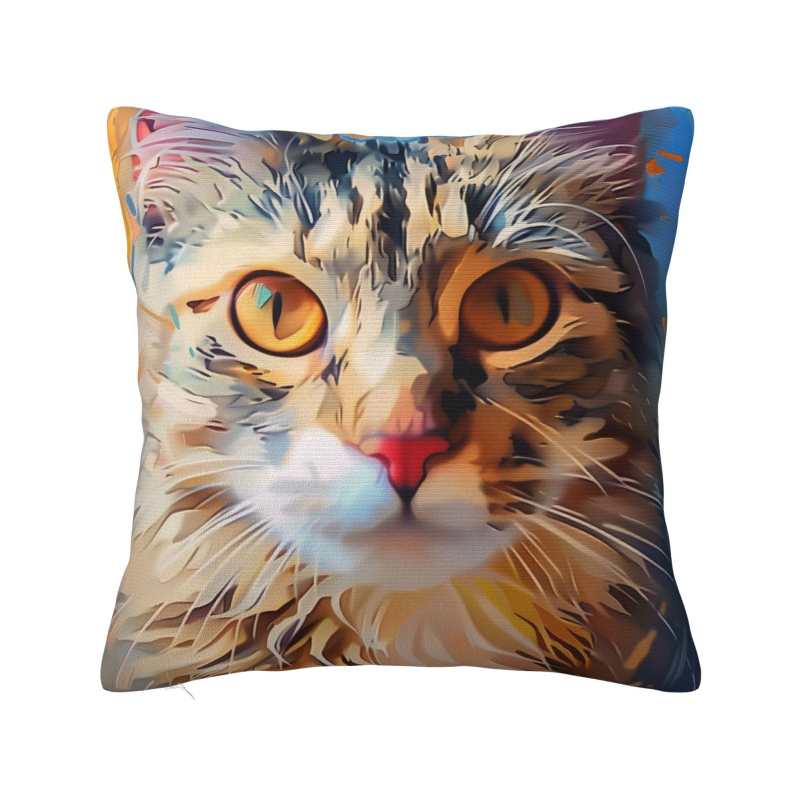 A portrait of a striped cat Pillow cover decoration pillowcase standard