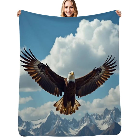 A powerful eagle Flannel Blanket Warm Soft Bedding Throws Winter Camping Chair Sofa Bed
