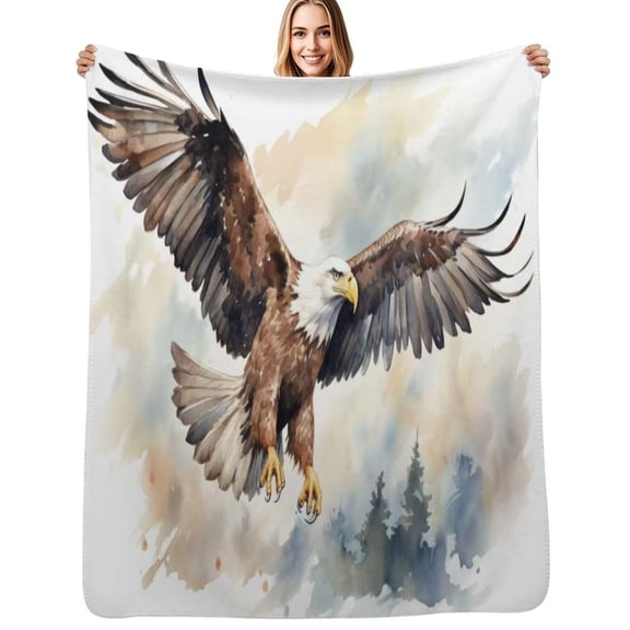 A powerful eagle Flannel Blanket Warm Soft Bedding Throws Winter Camping Chair Sofa Bed