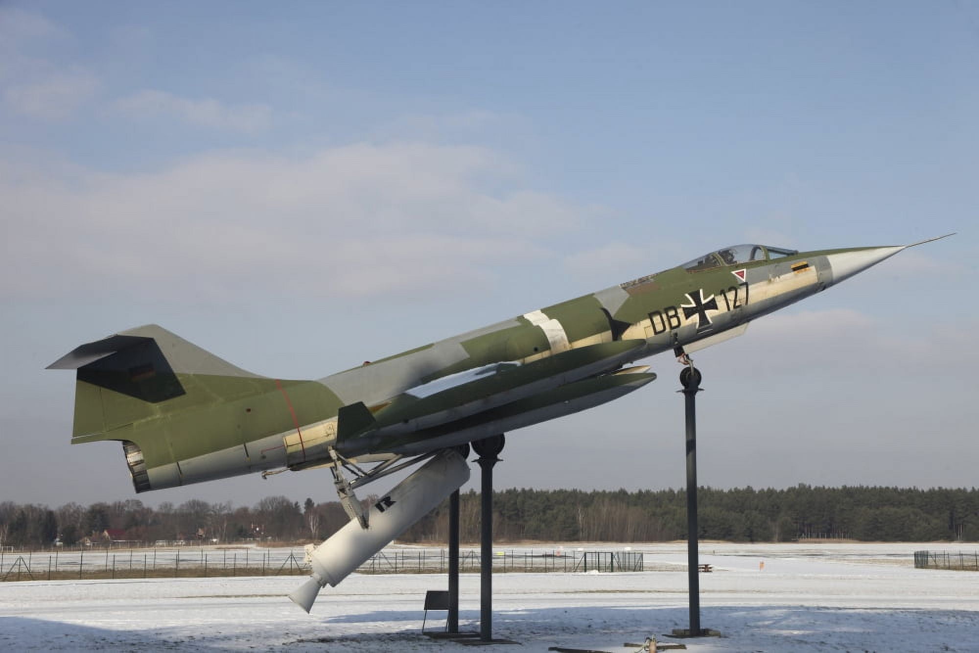 A preserved F-104G Starfighter with booster rockets pack Canvas Art - Timm ZiegenthalerStocktrek Images (35 x 23)