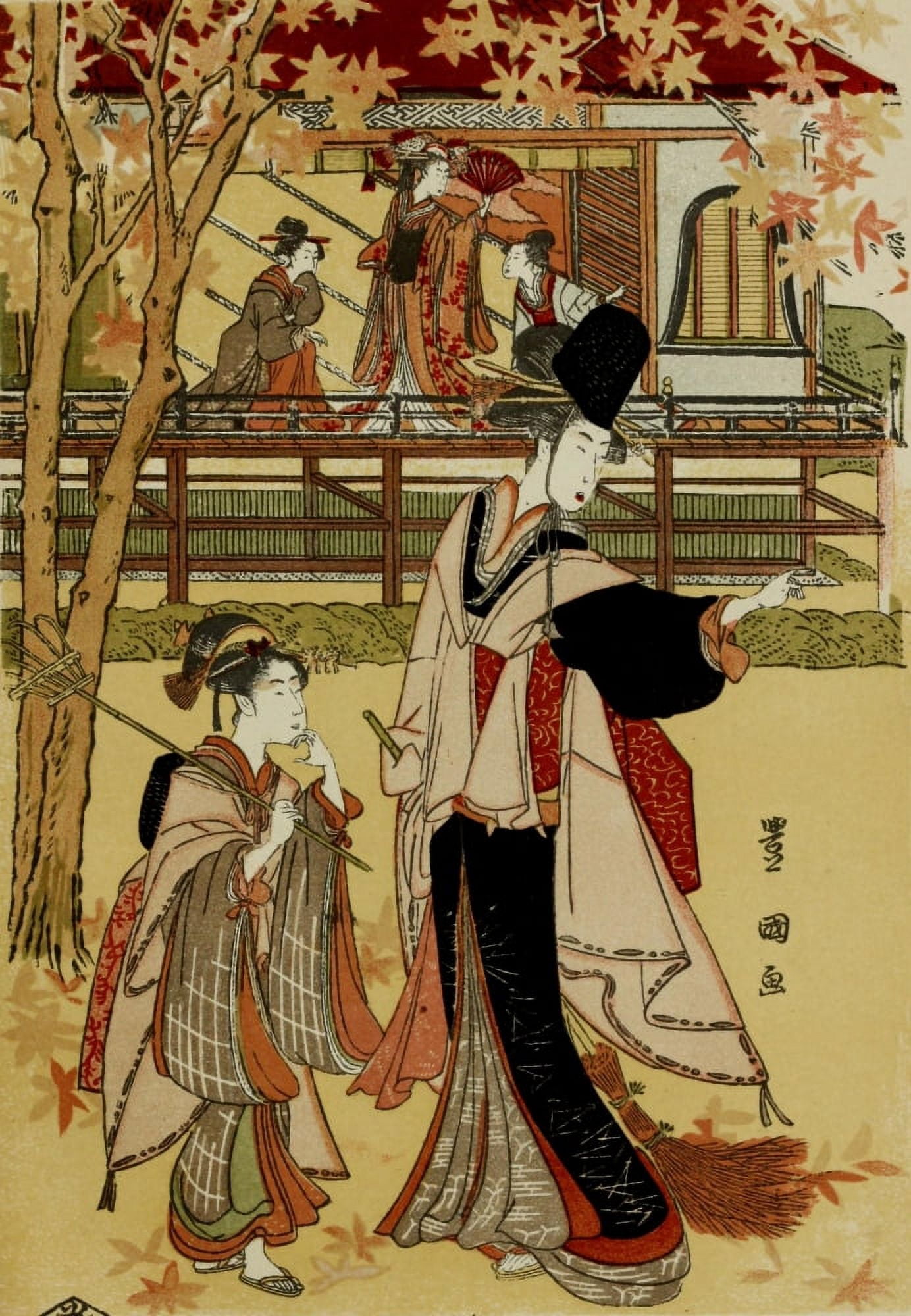 A princesss garden party Japanese Illustration 1904 Canvas Art - Utagawa Toyokuni (18 x 24)
