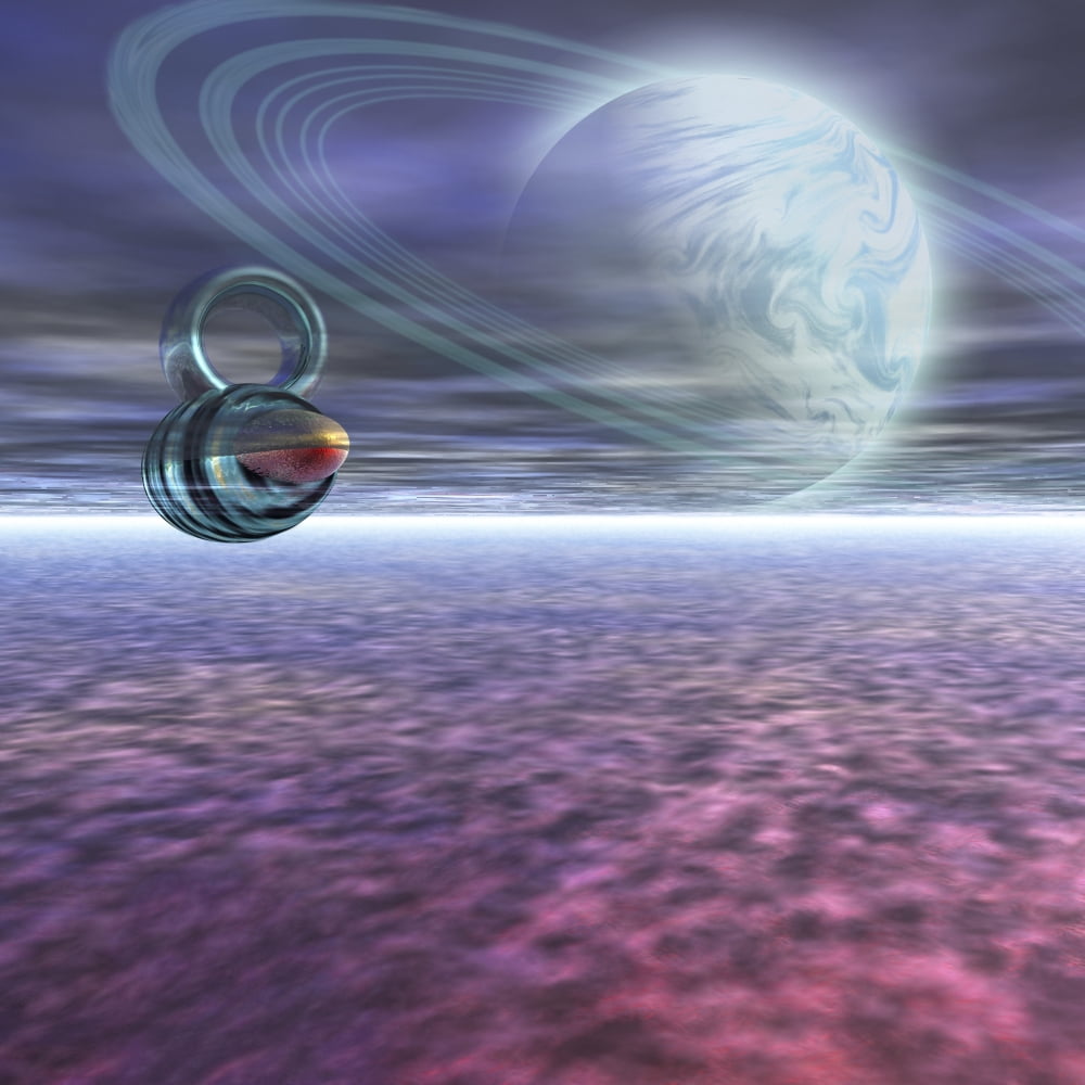 A probe from Earth is sent to Jupiter to scan the gaseous atmosphere Canvas Art - Corey FordStocktrek Images (28 x 28)