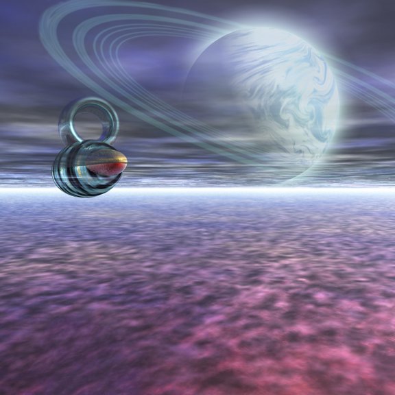 A probe from Earth is sent to Jupiter to scan the gaseous atmosphere Canvas Art - Corey FordStocktrek Images (28 x 28)