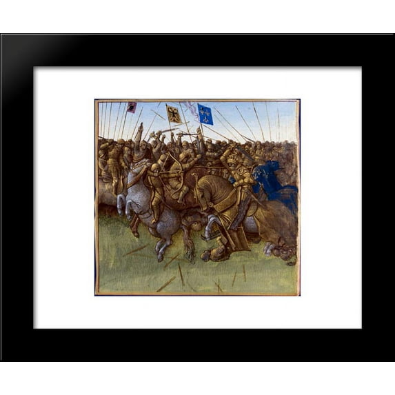 A re-imagination of Louis III and Carloman's 879 victory over the vikings 20x24 Framed Art Print by Jean Fouquet