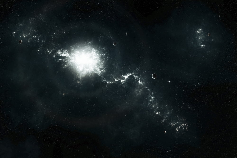 A recently discovered nebula with visible habitable planets Canvas Art - Tomasz DabrowskiStocktrek Images (34 x 23)