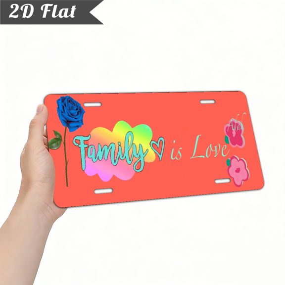 A rectangular aluminum "Family is Love" decorative plate. The size is 12 * 6 inches.