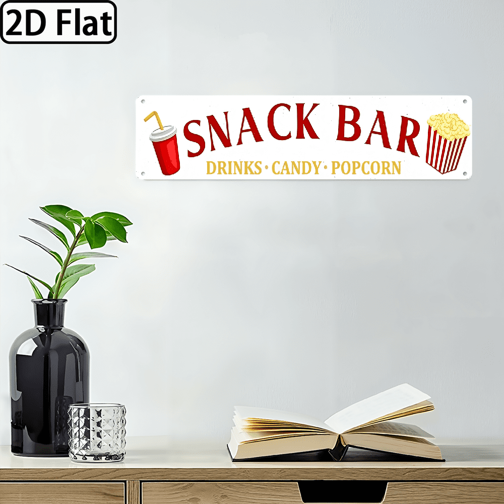 Store Sign Snacks A rectangular aluminum sign labeled
