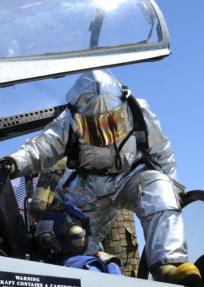 A rescue drill is performed on the flight deck of USS George HW Bush Canvas Art - Stocktrek Images (24 x 34)
