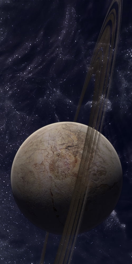 A ringed planet in front of an odd starfield Canvas Art - Frieso HoevelkampStocktrek Images (10 x 20)
