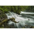 thumbnail image 1 of A river flows over a small waterfall in Nisgaa Memorial Lava Bed Provincial Park; British columbia  Canada, 1 of 2