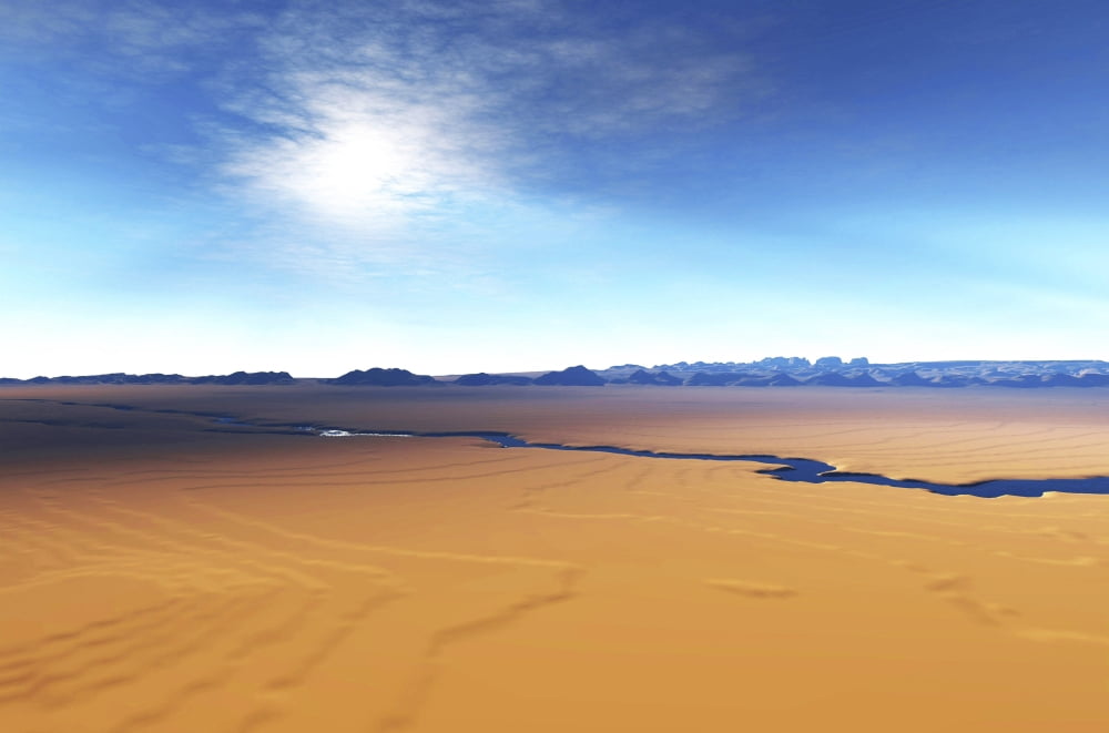 A river flows through this desert wilderness area Canvas Art - Corey FordStocktrek Images (18 x 12)