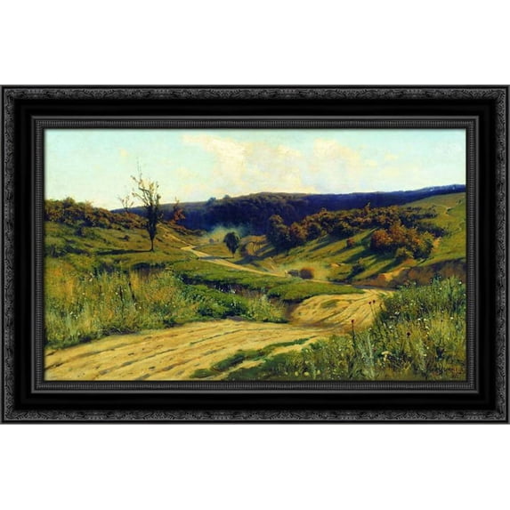 A road 24x17 Black Ornate Wood Framed Canvas Art by Orlovsky, Volodymyr