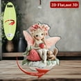 thumbnail image 1 of A rotating acrylic ornament featuring a cute fairy sitting atop a vibrant strawberry, perfect for adding charm to any space, 1 of 8