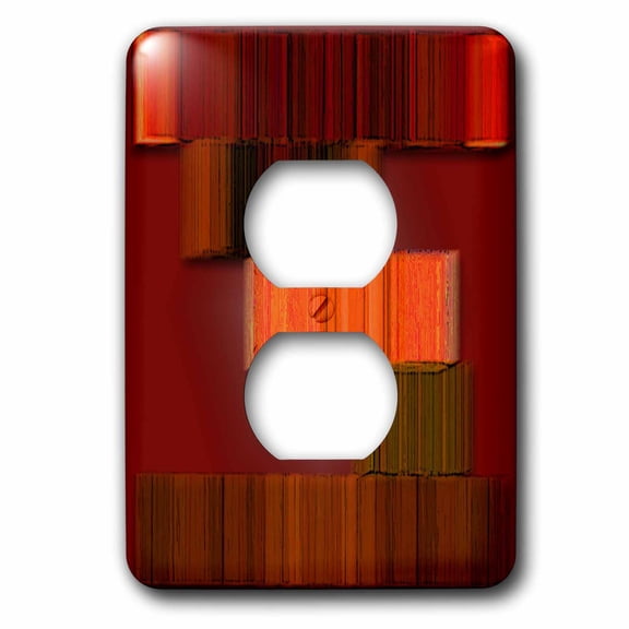 3dRose, A rust red with brown modern looking picture using 3D Plane, 2 plug outlet cover