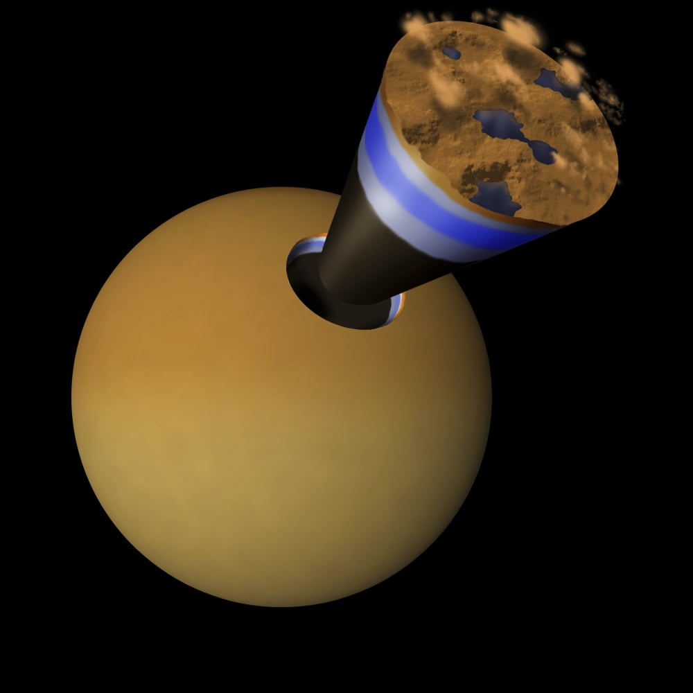 A schematic showing the layers of Titan Canvas Art - Ron MillerStocktrek Images (28 x 28)