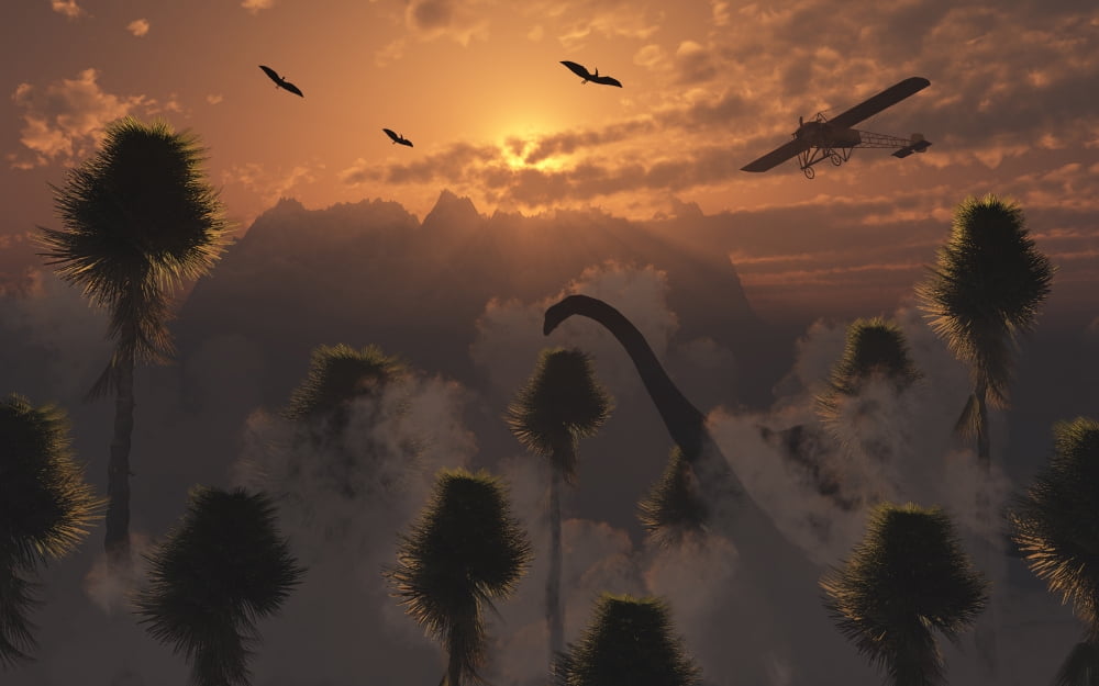 A secret lost world where time stands still and dinosaurs roam freely Canvas Art - Mark StevensonStocktrek Images (36 x 23)