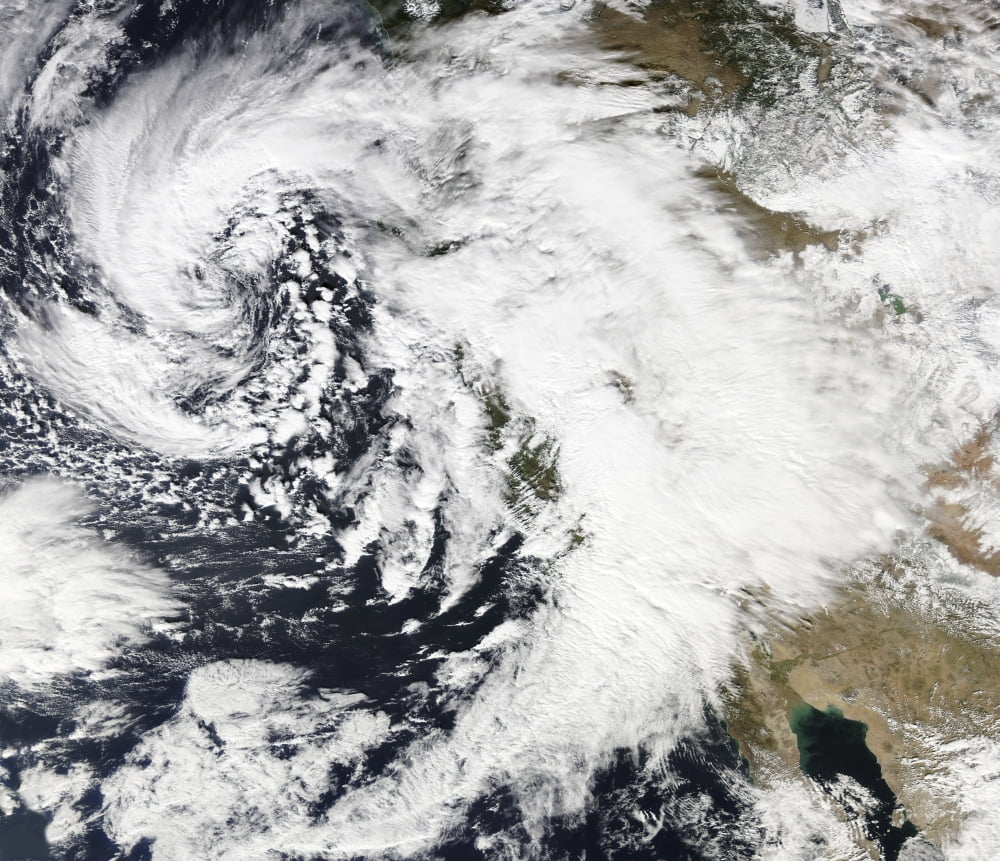 A series of strong storms with fierce winds and heavy rains hit California Canvas Art - Stocktrek Images (30 x 26)