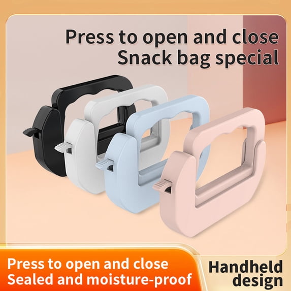 A set of 4 plastic food clips, bag sealing clips for storing food and snacks