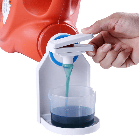 A set of laundry detergent dispenser cup holder, upgraded nozzle button and organization of the laundry cup holder and drip tray