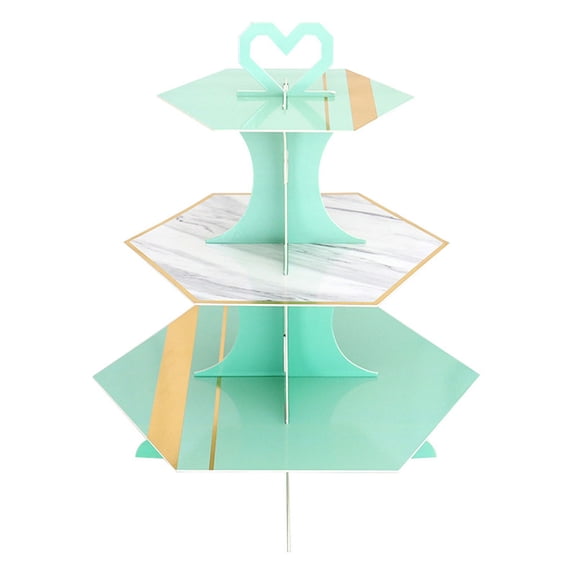 A set of three-layer marble dessert display rack is suitable for parties, weddings and other activities
