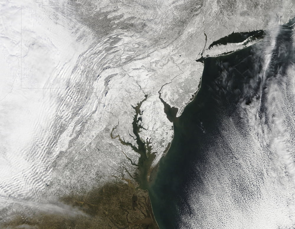 A severe winter storm along the United States east coast Canvas Art - Stocktrek Images (32 x 25)