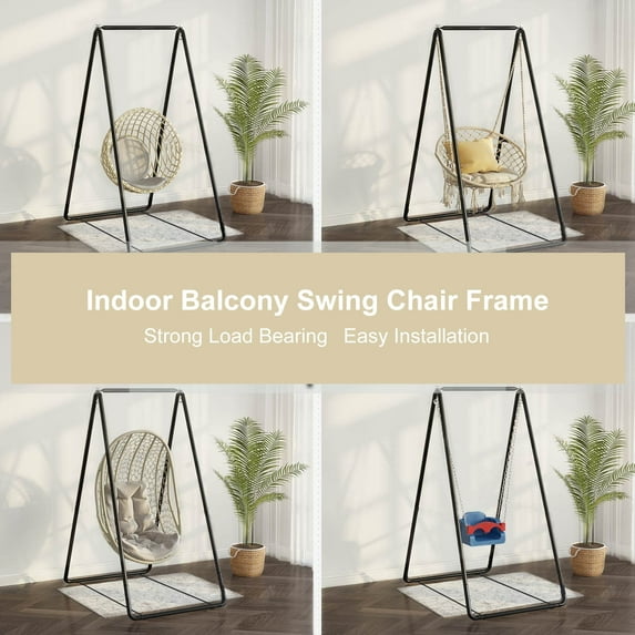 Seipola Hammock Chair Stand Swing Seat Metal Support Rack, A-shaped Strong Load Bearing Anti-deformed